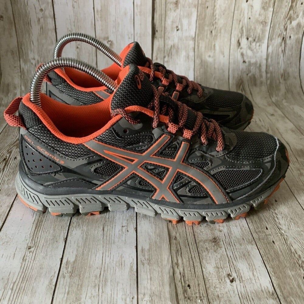 Asics GEL-Scram 3 T6K2N Grey Mesh Trail Running Shoes Sneakers Women's Size 7 - Picture 2 of 12